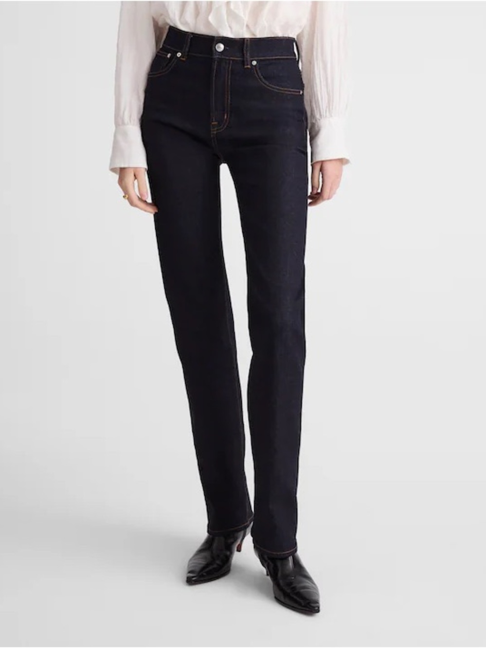 Madewell Black Straight-Leg High-Rise Jeans